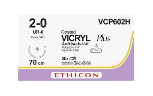 Vicryl Plus hechtdraad VCP602H 2-0 70cm violet draad UR-6 naald 36 stuks