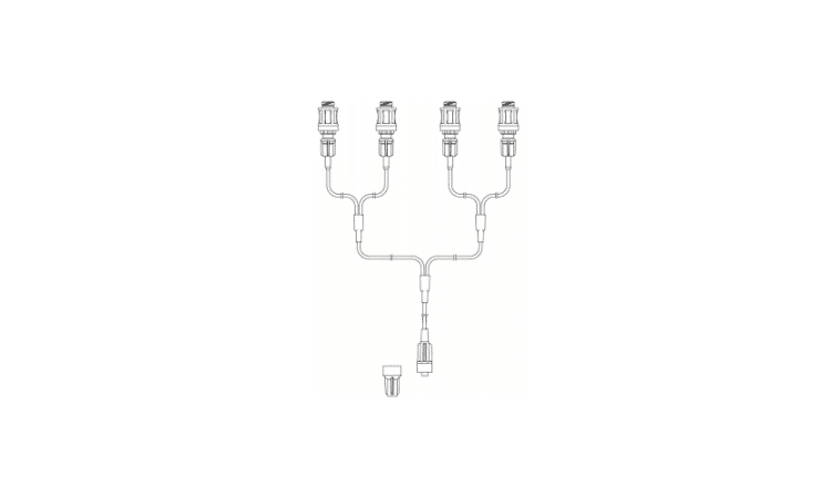 Codan vierwegconnector 4x infuussysteem R-Lock+Swan-lock octopus 15cm per 100st. - afbeelding 0