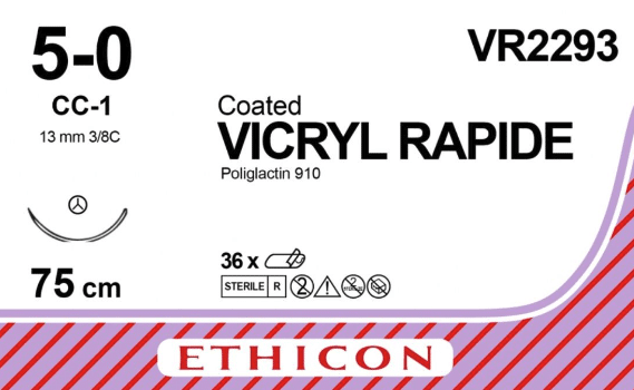 Vicryl Rapide hechtdraad 5-0 VR2293 75cm draad met CC-1 naald per 36st - afbeelding 0