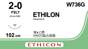 Ethilon hechtdraad 2-0 W736G 100cm FSLY naald per 12st.