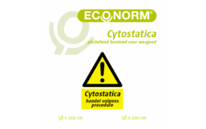 Econorm afvalzak HDPE 58x100 cytostatica met driehoek per 500st