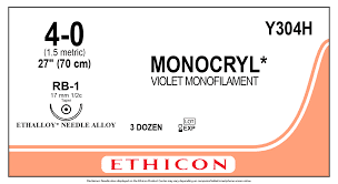 Ethicon Monocryl Hechtdraad Y304H violet draad 4-0-70cm RB-1 naald per 36st