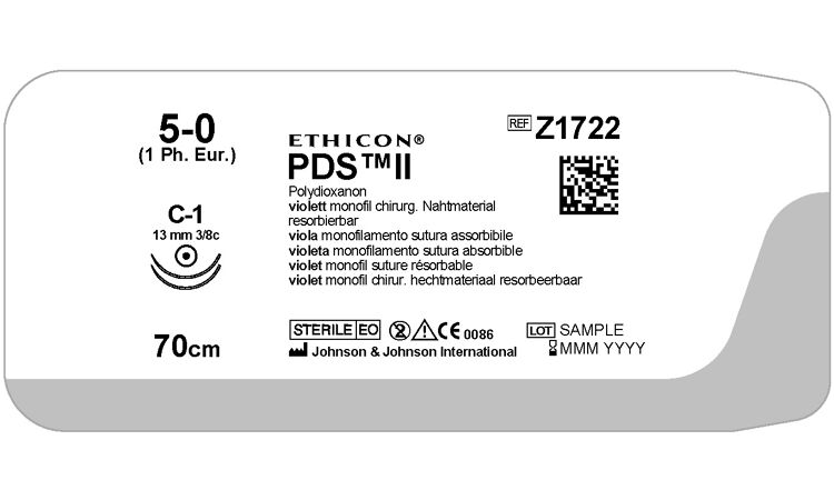 PDS II Z1722H-70cm-Viol M1 USP5-0 D/A C-1 -36st
