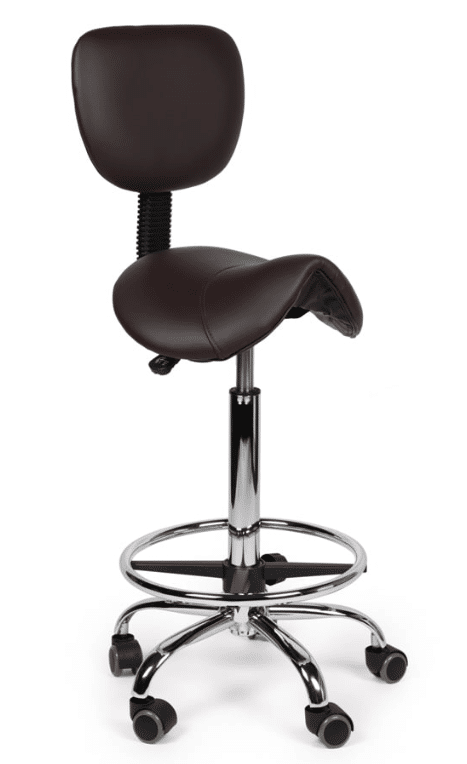 Zadelkruk met rugleuning en voetring zwart 50-68cm