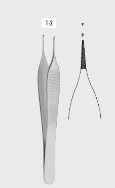 Zepf Adson Chirurgische ultra micro pincet 1x2 tanden 12 cm per st