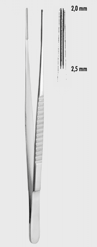 Zepf De Bakey autramatisch pincet 16cm 2mm tip per stuk