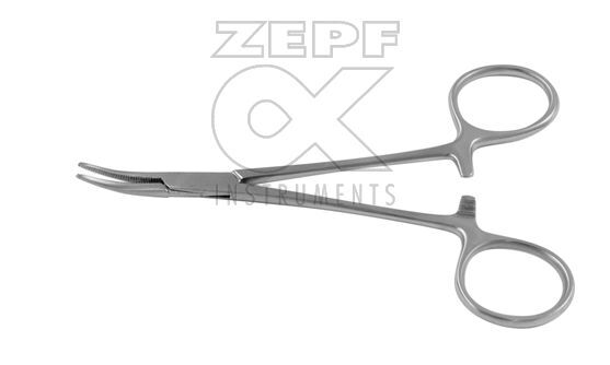 Zepf Halsted mosquito arterieklem gebogen 12,5cm