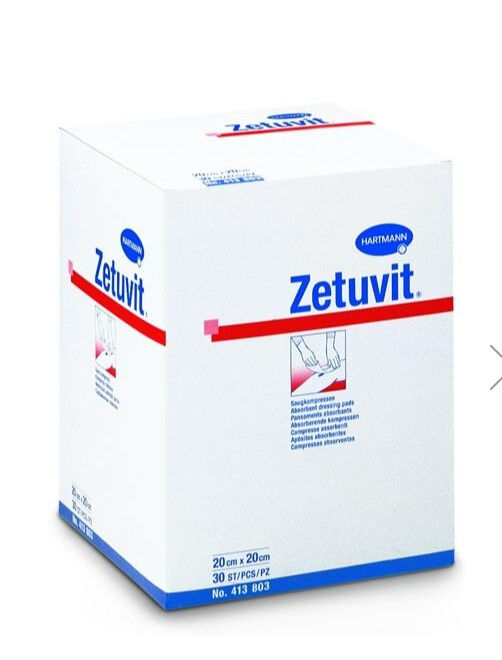 Zetuvit absorberende kompressen 20x20cm per 15st steriel