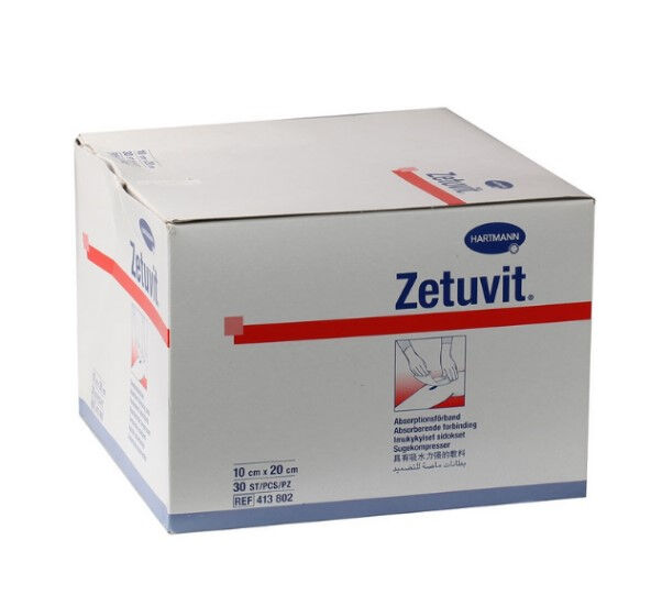 Zetuvit absorberende kompressen 10x20cm per 30st niet steriel