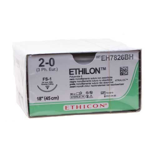 Ethilon hechtdraad 2-0 45 cm & FS-1 naald per 36st.