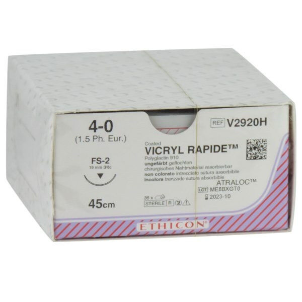 Vicryl Rapide hechtdraad 4-0 FS2S naald V2920H per 36st. 45 cm draad
