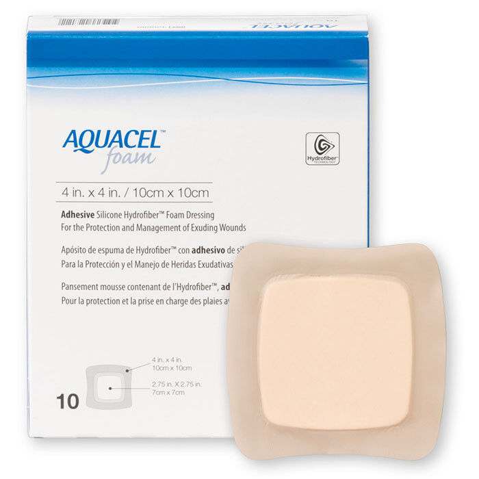 Aquacel Foam schuimverband met plakrand 10x10cm per 10st.