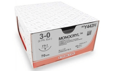 Monocryl hechtdraad Y423H draad 3/0 met FS2 naald 3/8 19mm per 36st.