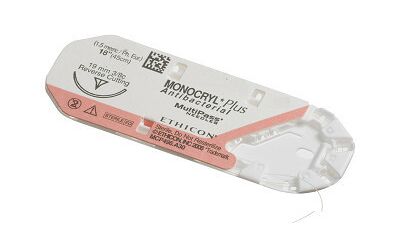 Monocryl plus hechtdraad 4/0 MCP4394H FS-3 naald 70cm ongekleurd per 36st.