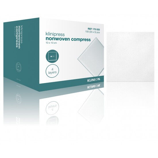 Klinion Klinipress nonwoven compressen 10x10cm per 20x5st. steriel