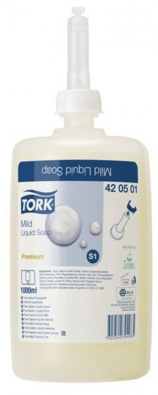 Tork Premium Zeep Liquid Mild 1L vulling 6 fl.
