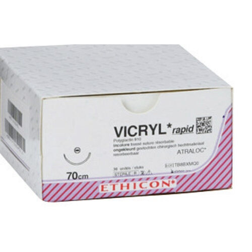 Vicryl Rapide VR2298 hechtdraad 3-0 met FS2 naald 75cm draad per 36st.