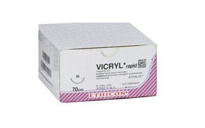 Vicryl Rapide VR2289 hechtdraad ongekleurd 5-0 met C-3 naald 75cm draad per 36st.