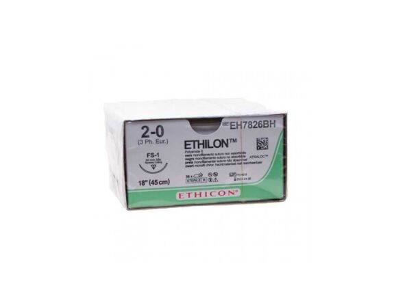 Ethilon hechtdraad 2-0 45 cm & FS-1 naald per 36st.