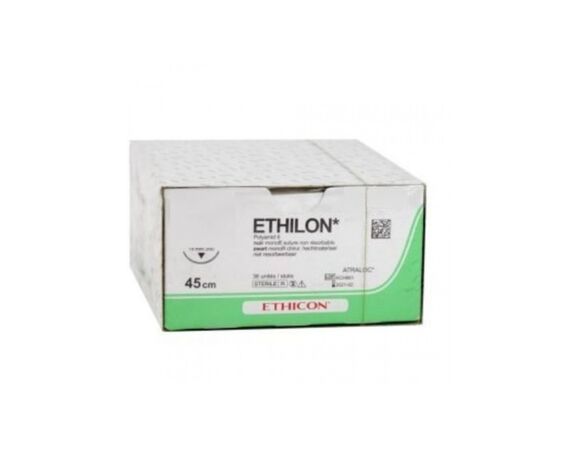 Ethilon hechtdraad 6-0 W511 met FS-3 naald 45cm draad per 36st.