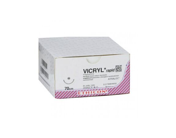 Vicryl Rapide VR2298 hechtdraad 3-0 met FS2 naald 75cm draad per 36st.