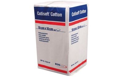 Katoen gaaskompres Cutisoft Cotton onsteriel gaas 10x10cm per 100st.
