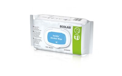 Ecolab incidin alcohol desinfectiedoekjes 20x20cm per 100st.