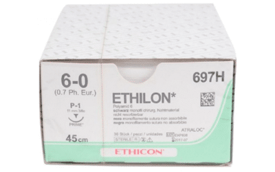 Ethilon hechtdraad 6-0 met P-1 Prime naald 45cm zwart per 36st.