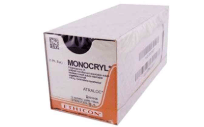 Monocryl 3-0 hechtdraad W3650 70cm met KS naald per 12st.